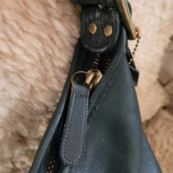 Coach Vintage Duffle Sac 9085 Forest Green Leather XL Feed Shoulder Bag 1994 USA - Picture 14 of 14